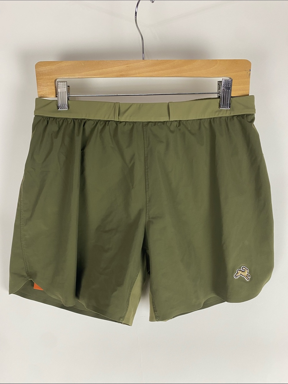 Tracksmith Men’s small 2-in-1 Running Shorts Olive Green Built-In Liner